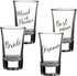Lillian Rose Bride, Groom, Maid of Honor, and Best Man Shot Glass Set, Clear, 1.5oz